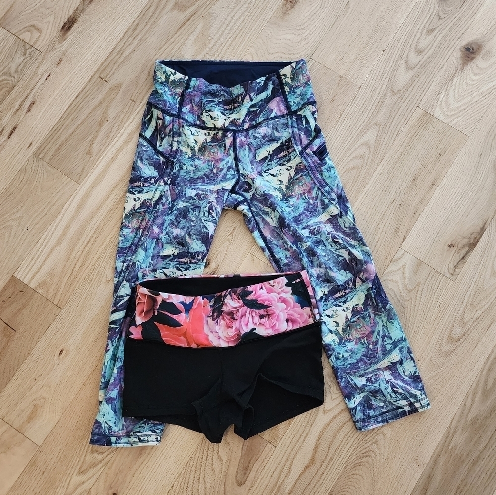 Lululemon capri leggings and shorts size 2